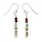 Faceted Gemstone Drop Earrings