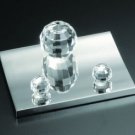 Crystal and Silver Tone Business Card Holder