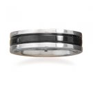 Stainless Steel Ring with Black Center