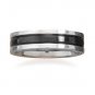 Stainless Steel Ring with Black Center
