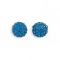 Dark Blue Crystal Ball Earrings