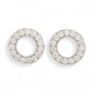 Open Circle CZ Post Earrings