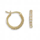 14 Kt Gold Plated CZ Hoops