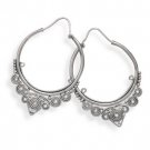 Oxidized Coil Design Hoop Earrings