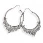Oxidized Coil Design Hoop Earrings