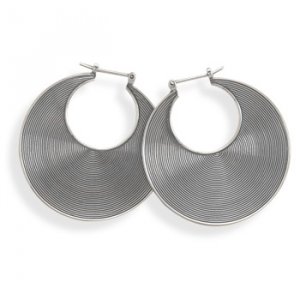 Oxidized Lined Hoop Earrings