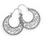 Ornate Bead and Scroll Hoop Earrings