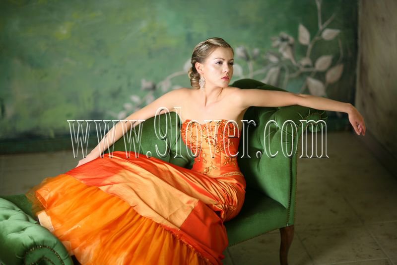 2012 Beautiful Ball Gown Strapless Neck Floor length Quinceanera Dress 9loverQ0006