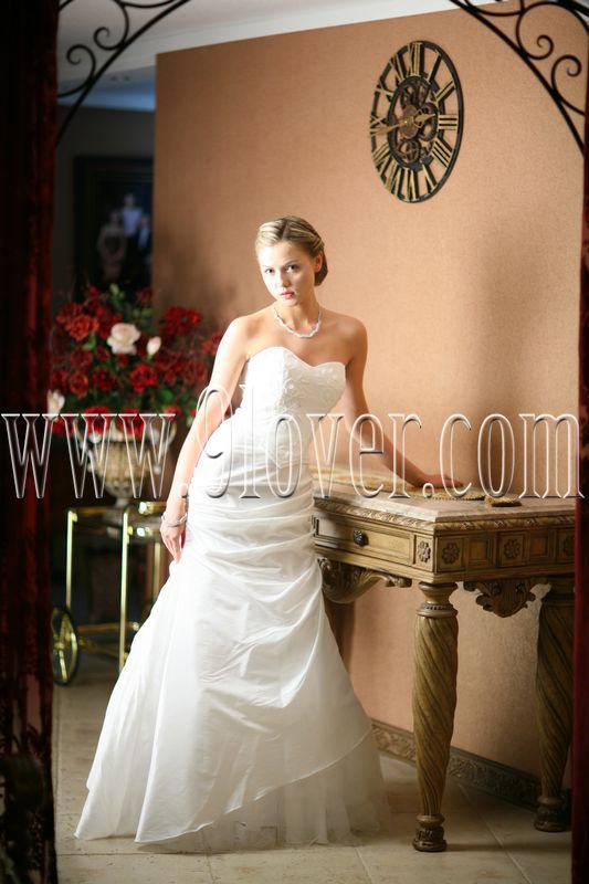 2012 strapless Glamorous White wedding dress 9lover0007