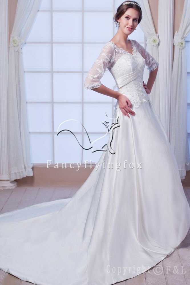 2011 Lace Long Sleeves Wedding Dress AA2175