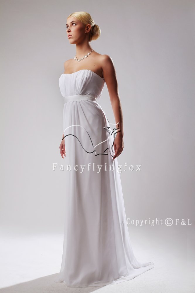 strapless empire gown with train maternity weddiing dress 8231