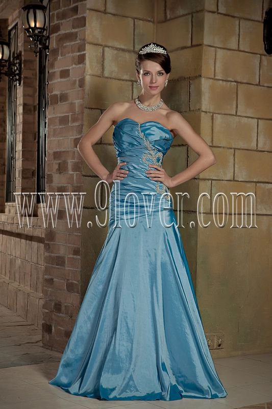 Stunning Sky Blue Mermaid Prom Dress 001