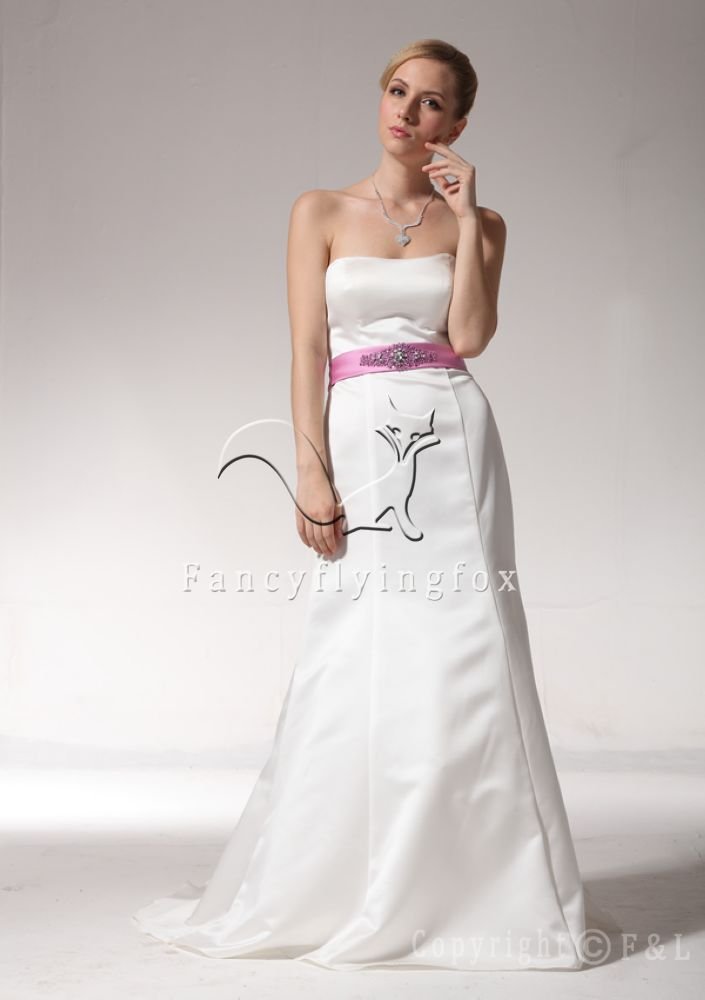 Strapless Simple Beach Wedding Down WG3260