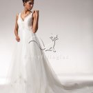 V-Neckline Tulle Bridal Gown Dress 7SML9790