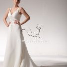 Sexy V neck Elegant Embroidery Bridal Dress 9V3434