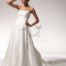 Strapless A-Line Satin wedding dress with Dropped Waist Style V3330