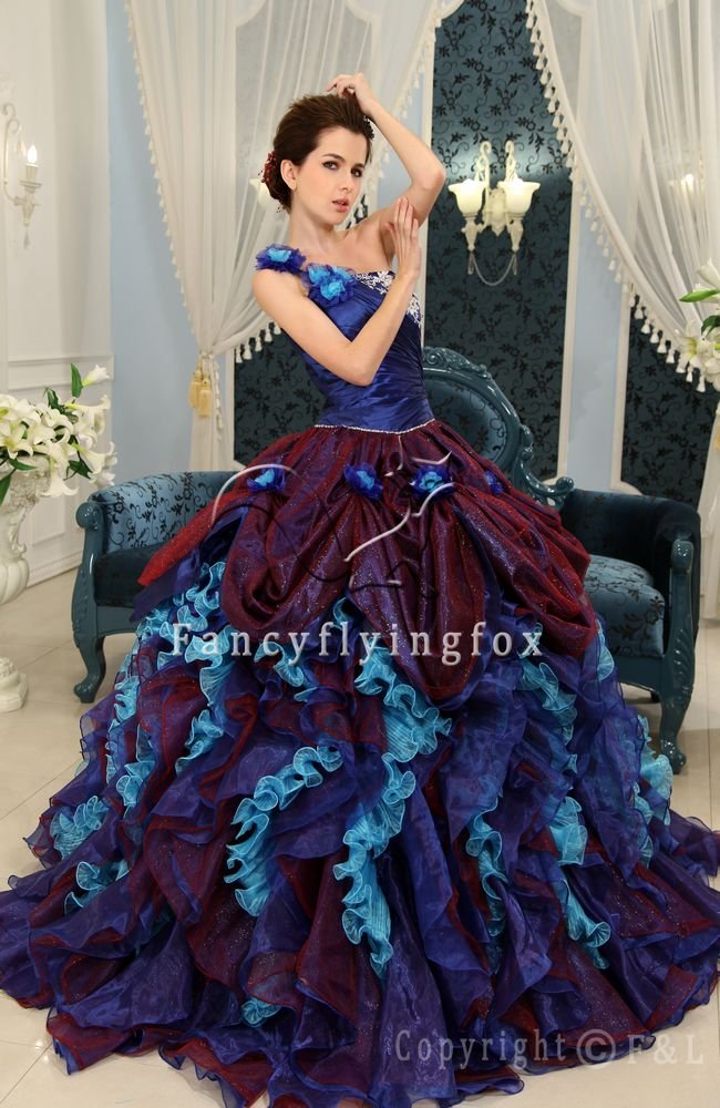 Purple and Blue Exquisite Ball Gown Colorful Quinceanera Dress 006