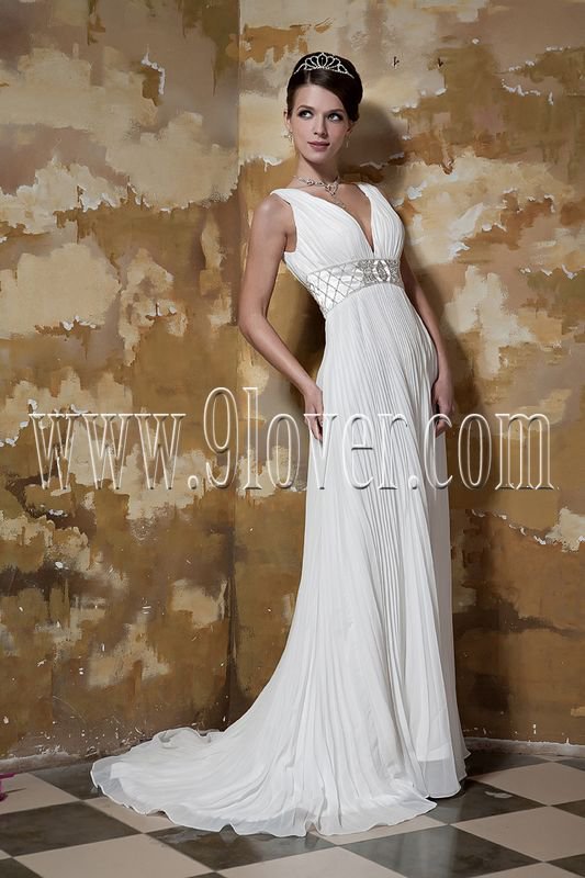 2011 V-Neckline Empire Bridal Gown 231M10050