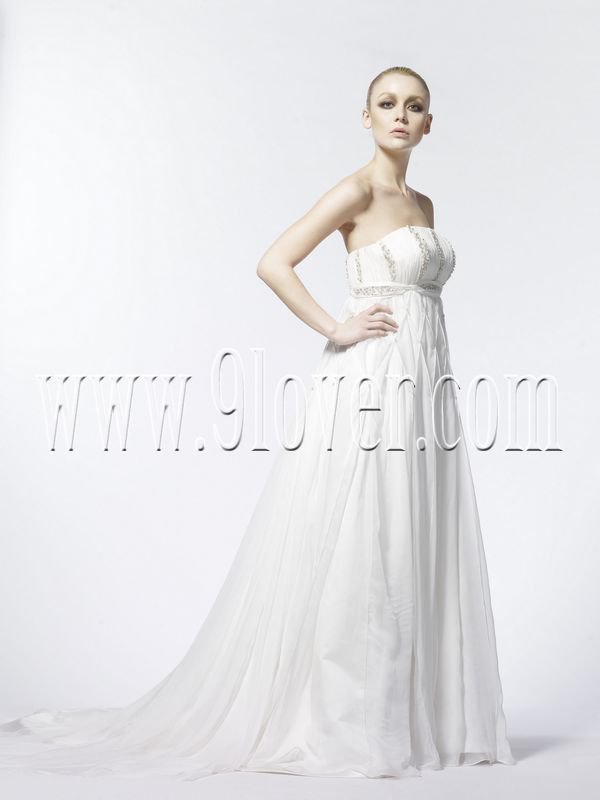 2011 Beaded Empire Romanticl Maternity Wedding Dress 181226MS