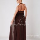 2012 Brown Halter Simple Plus Size Prom Dresses 6506WF