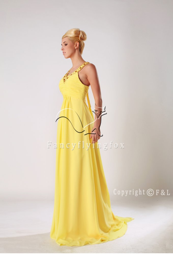 Yellow Plus Size Prom Gown Dress 6509W