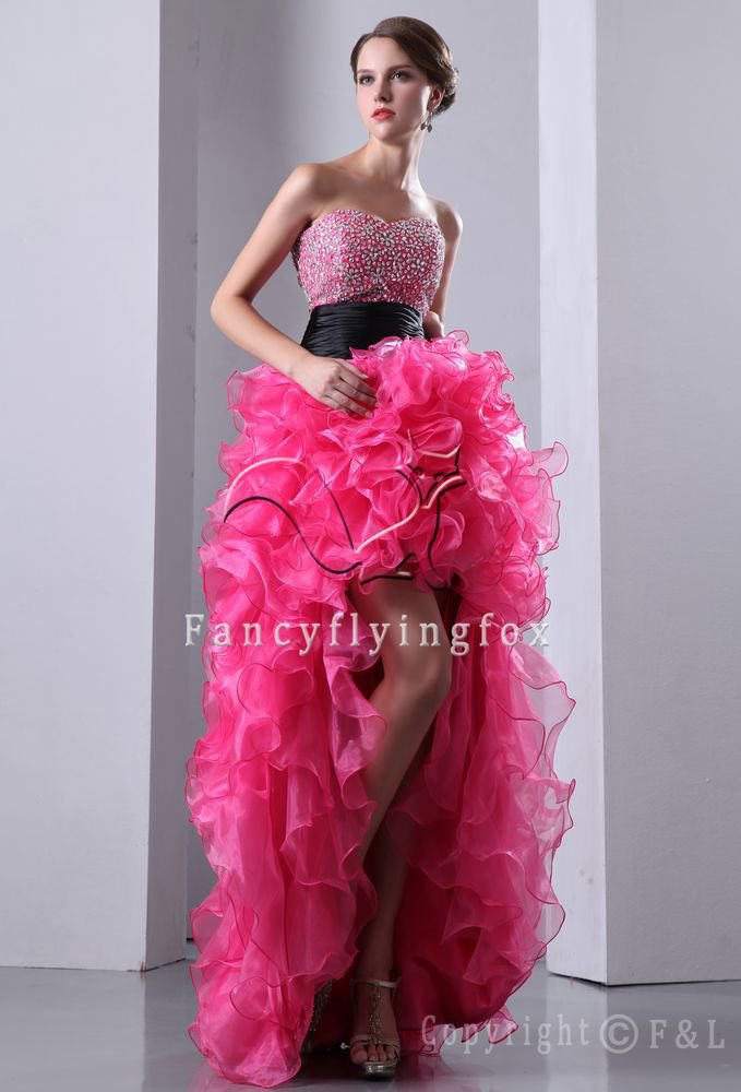 Hot Pink Engagement Evening Dress 1005
