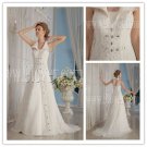 elegant 2013 ivory lace halter style a-line floor length wedding dress with strapless satin IMG-9159