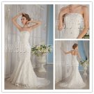 new fashion vintage 2013 white lace strapless mermaid wedding dress with beaded IMG-9187