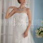 2013 modest white tulle sweetheart a-line floor length wedding dress with lace IMG-9257