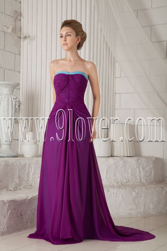 modest 2013 chiffon strapless a-line floor length evening gowns with brush train IMG-9506
