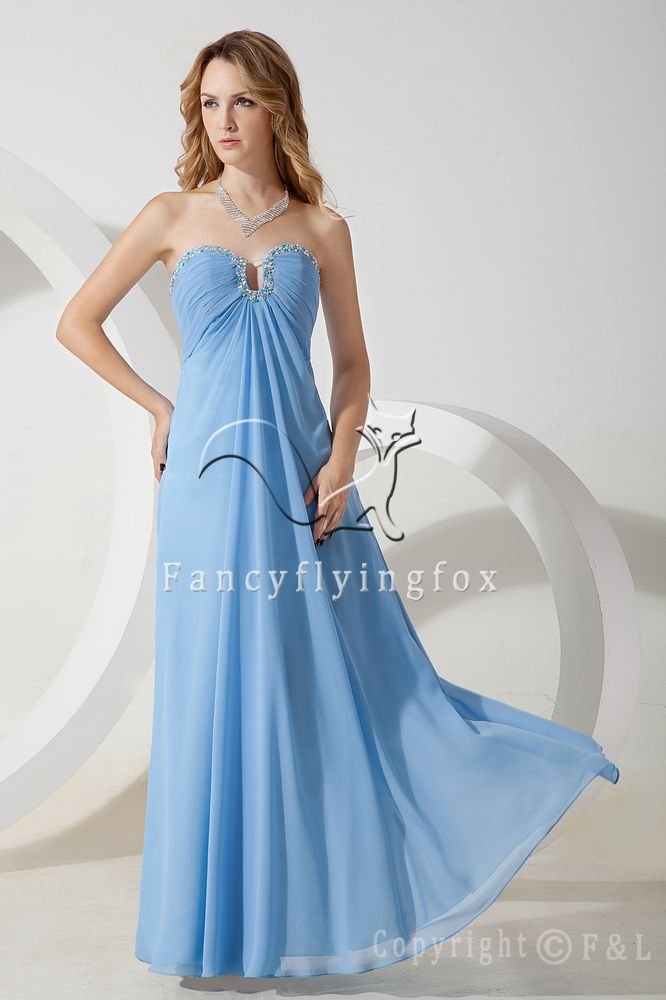 2013 elegant ice blue chiffon empire summer skirt bridemaid dress IMG-1452