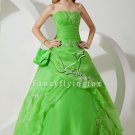 vintage organza strapless ball gown floor length quinceanera dress with embroidered IMG-1480