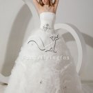 strapless white tulle ball gown floral wedding dress IMG-1508