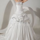 classic strapless ivory taffeta ball gown floor length wedding gowns with pleats IMG-1524