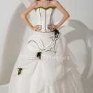 classic white tulle sweetheart ball gown floor length weddding dress with pleats IMG-1628