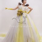 beautiful coloful net ball gown floor length quinceanera dress with flower 2011Y-2