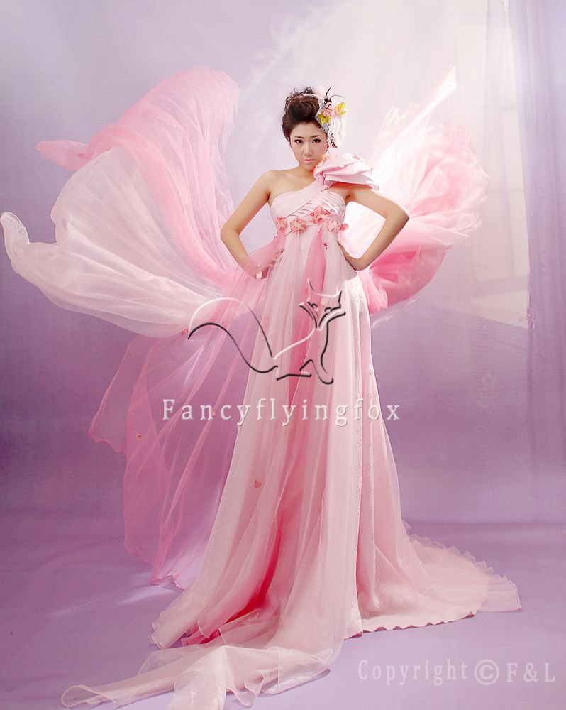 sweet pink net one shoulder ball gown floor length quinceanera dress 2011Y-11