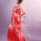 red rainbow chiffon halter neck empire maternity evening dress 2011Y-045