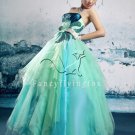 vintage royal strapless ice blue organza ball gown floor length quinceanera dress 2011Y-343