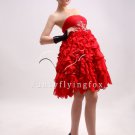 modern red chiffon strapless mini skirt ball gown homecoming dress 370