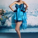 modern turquoise tulle sweetheart mini length homecoming dress 387
