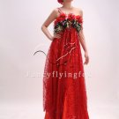 2013 luxurious red sequined one shoulder empire pregnant  prom dress 500