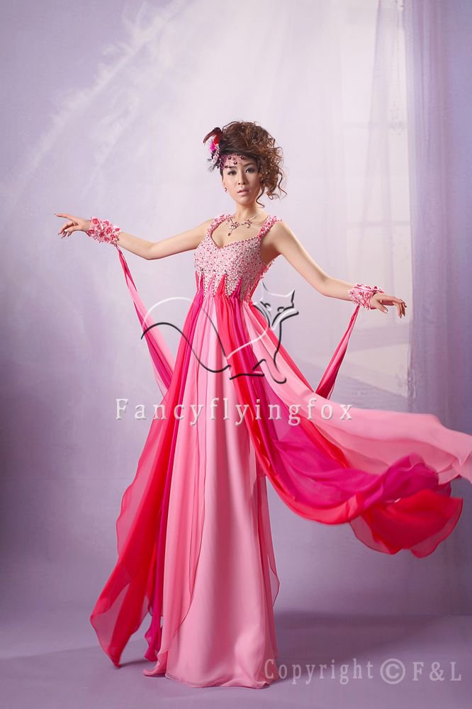 modern and sexy fuchsia chiffon straps a-line floor length prom dress y-040