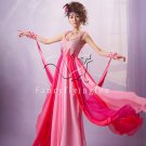 modern and sexy fuchsia chiffon straps a-line floor length prom dress y-040