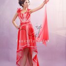 modern and chic rainbow chiffon tea-length prom dress y-044