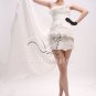 sexy and modern white satin sheath mini length cocktail dress 376