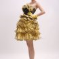 beautiful deisgn strapless gold tulle ball gown mini skirt sweet 16 dress 2800
