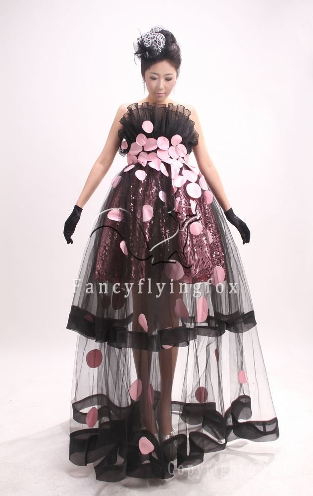 unique deisgn black nect strapless ball gowm quinceanera dress see through 28011