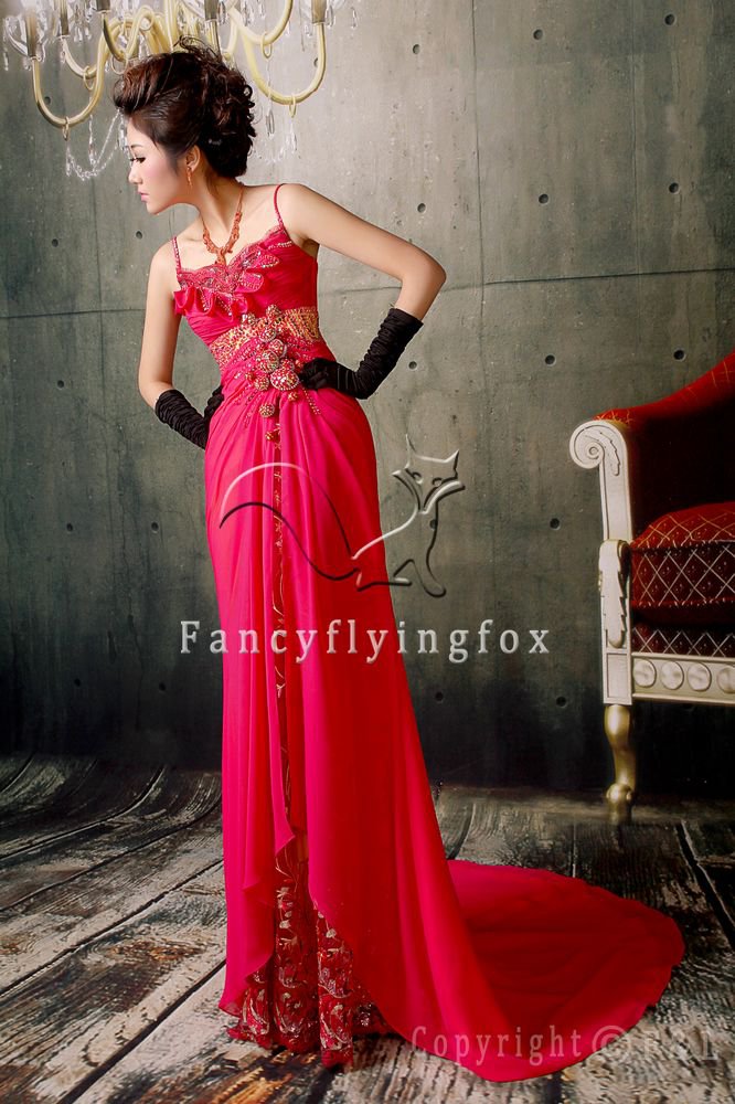 Spaghetti Strap Lace and Chiffon Dresses Fuchsia Plus Size