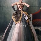 modest shining net strapless ball gown floor length quinceanera dress y-080